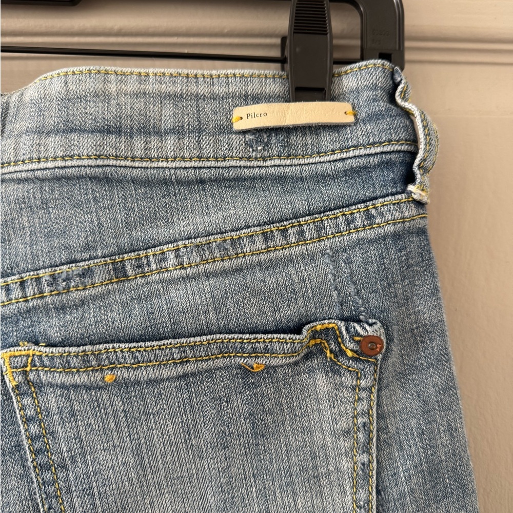 Pilcro Blue Jean Shorts with Floral Embroidery - Picture 4 of 5